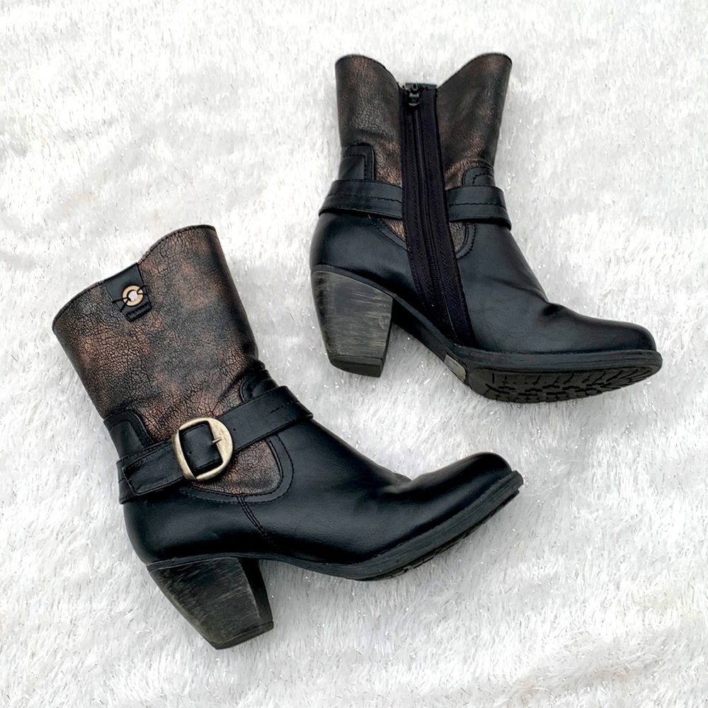 Metallic brown boot mid size Patrizia